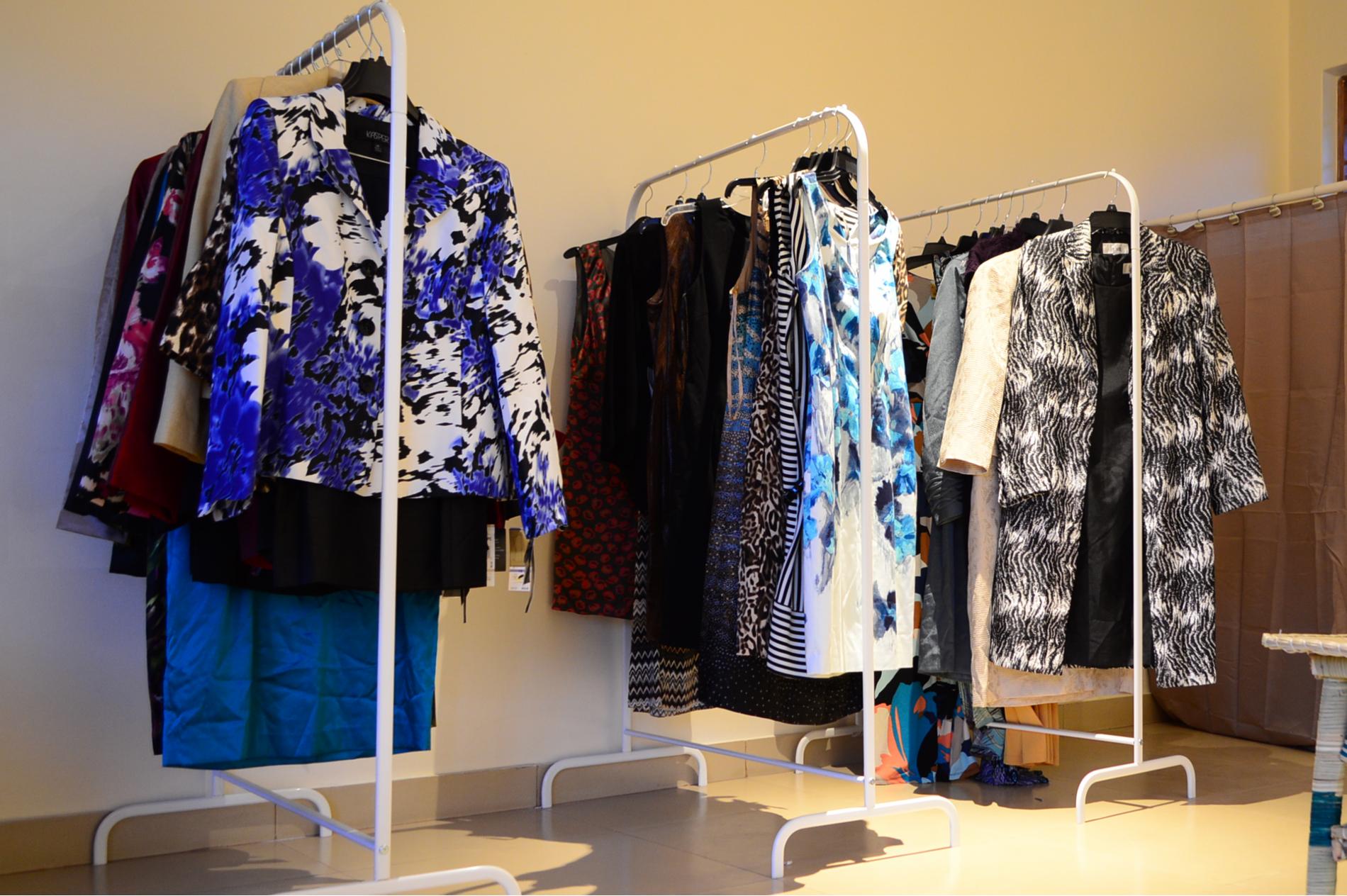 Suits from designers for all sizes from small miss sized to sizes for the fuller figure.